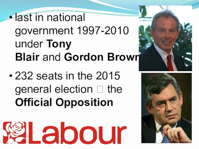 last in national government 1997-2010 under Tony Blair and Gordon