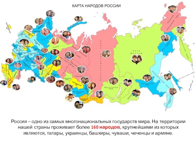 Россия – одно из самых многонациональных государств мира. На территории