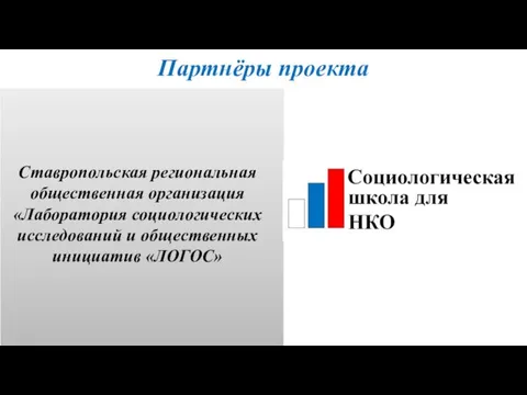 Партнёры проекта Ставропольская региональная общественная организация «Лаборатория социологических исследований и общественных инициатив «ЛОГОС»