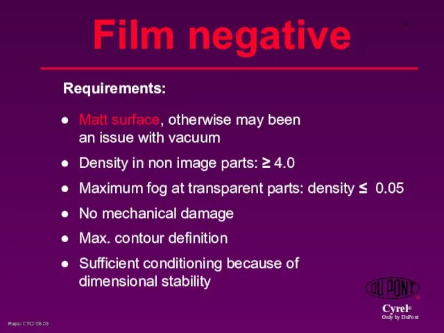 Film negative Matt surface, otherwise may been an issue with