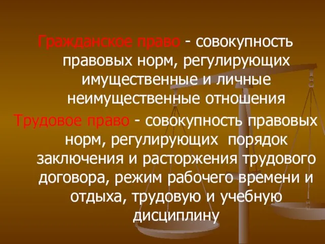 Гражданское право - совокупность правовых норм, регулирующих имущественные и личные