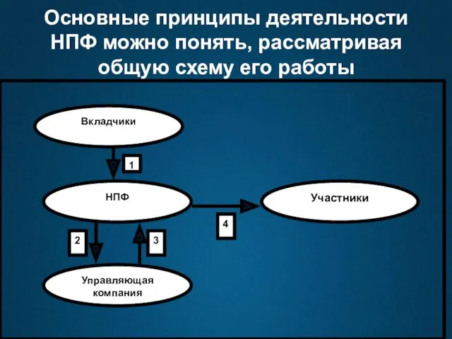 Основные принципы деятельности НПФ можно понять, рассматривая общую схему его работы