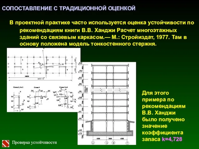 Проверка устойчивости В проектной практике часто используется оценка устойчивости по