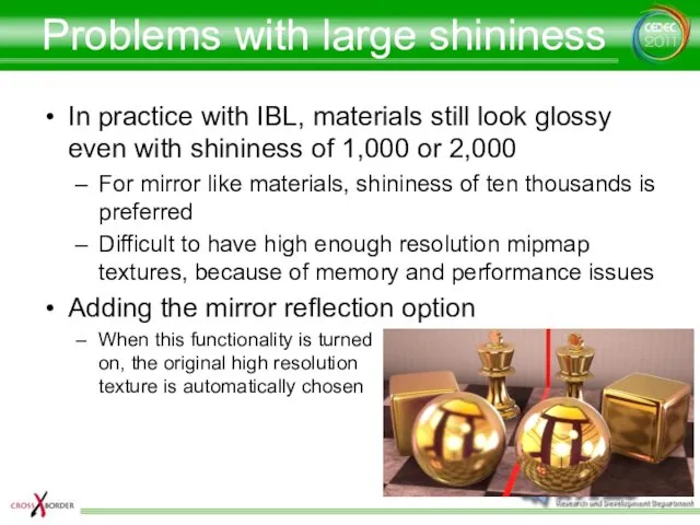 Problems with large shininess In practice with IBL, materials still