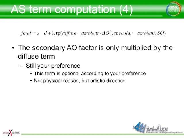 AS term computation (4) The secondary AO factor is only