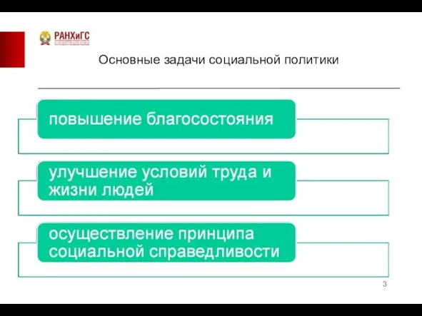 Основные задачи социальной политики