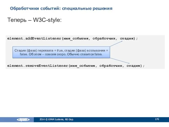 Обработчики событий: специальные решения 2014 © EPAM Systems, RD Dep.