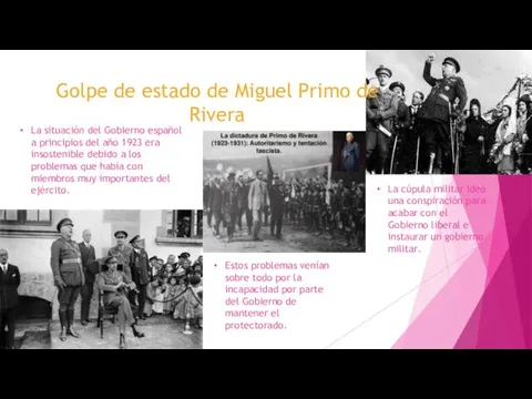 Golpe de estado de Miguel Primo de Rivera La situación del Gobierno español