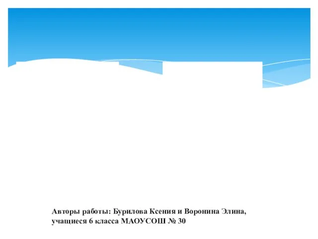 Авторы работы: Бурилова Ксения и Воронина Элина, учащиеся 6 класса МАОУСОШ № 30