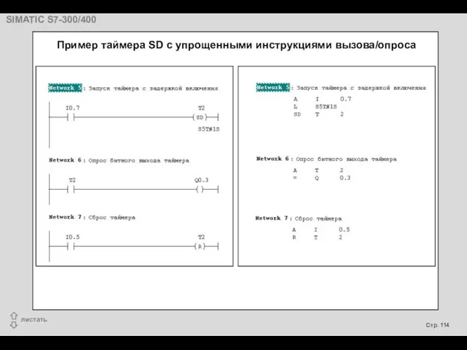 Пример таймера SD с упрощенными инструкциями вызова/опроса