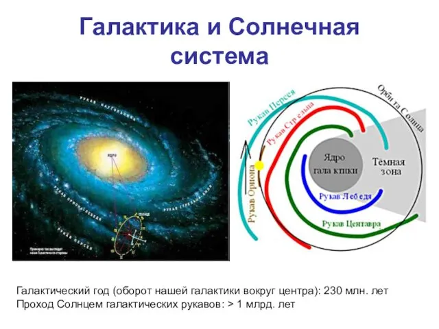 Галактика и Солнечная система Галактический год (оборот нашей галактики вокруг