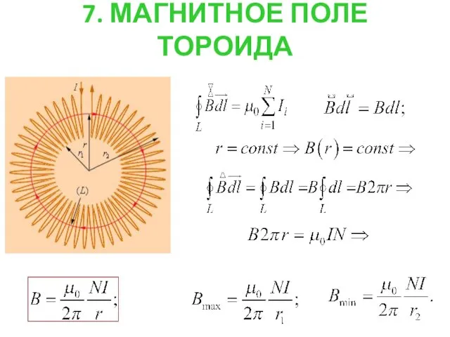 7. МАГНИТНОЕ ПОЛЕ ТОРОИДА