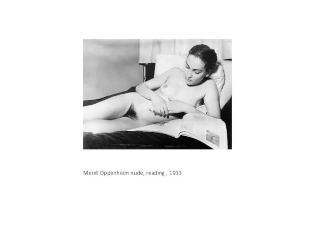 Meret Oppenheim nude, reading , 1933