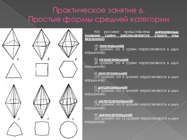 Практическое занятие 6. Простые формы средней категории На рисунке представлены