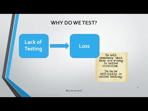Why do we test? ® 2016. ITSCHOOL-HILLEL . ALL RIGHTS RESERVED. WHY DO WE TEST?