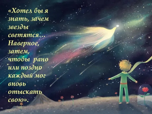 «Хотел бы я знать, зачем звезды светятся… Наверное, затем, чтобы