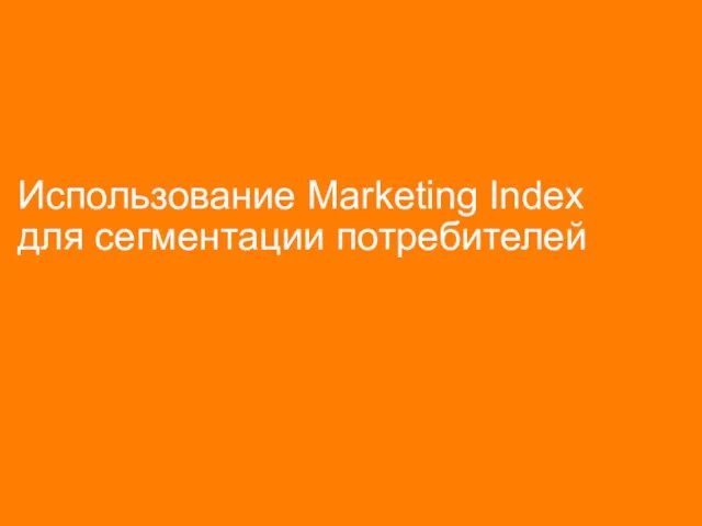 Использование Marketing Index для сегментации потребителей