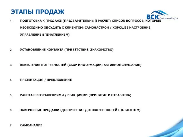 ЭТАПЫ ПРОДАЖ ПОДГОТОВКА К ПРОДАЖЕ (ПРЕДВАРИТЕЛЬНЫЙ РАСЧЕТ; СПИСОК ВОПРОСОВ, КОТОРЫЕ