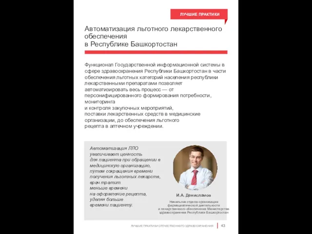Автоматизация льготного лекарственного обеспечения в Республике Башкортостан Функционал Государственной информационной