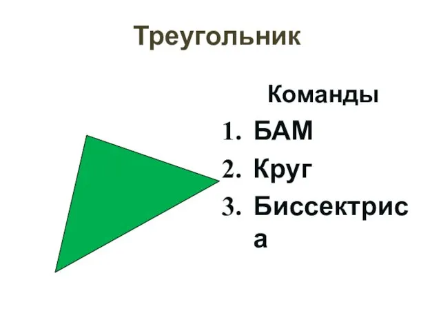Треугольник Команды БАМ Круг Биссектриса