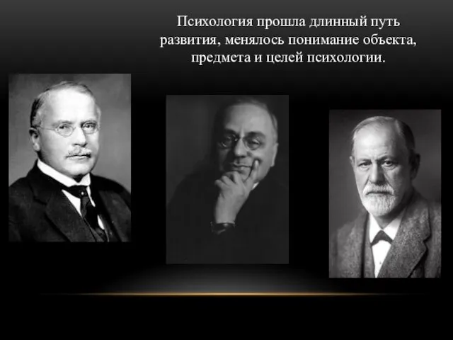 Психология прошла длинный путь развития, менялось понимание объекта, предмета и целей психологии.