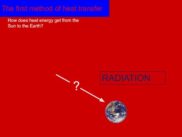 The first method of heat transfer How does heat energy