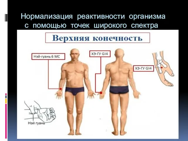 Нормализация реактивности организма с помощью точек широкого спектра действия