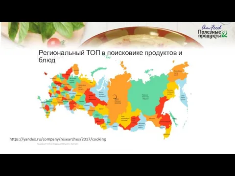 Региональный ТОП в поисковике продуктов и блюд https://yandex.ru/company/researches/2017/cooking