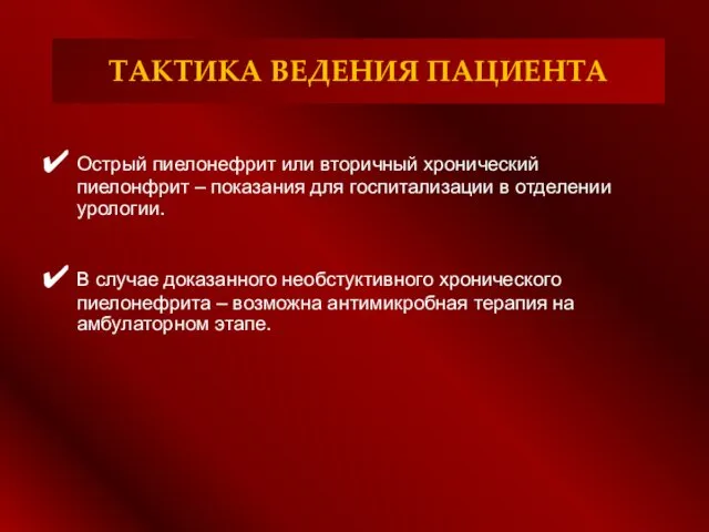 Острый пиелонефрит или вторичный хронический пиелонфрит – показания для госпитализации