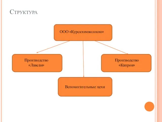 Структура ООО «Курскхимволокно» Производство «Лавсан» Производство «Капрон» Вспомогательные цехи