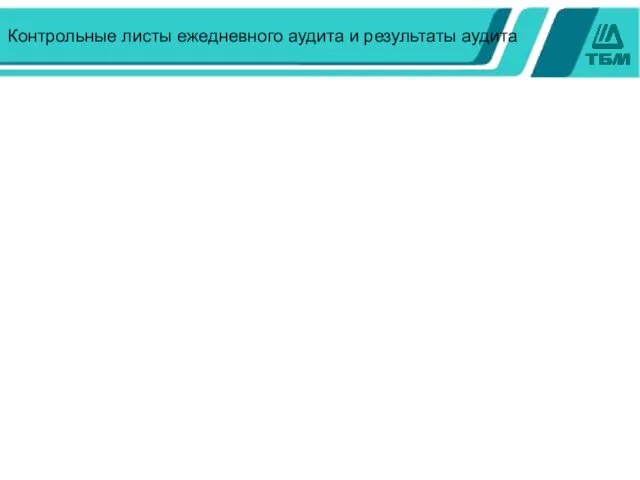 Контрольные листы ежедневного аудита и результаты аудита