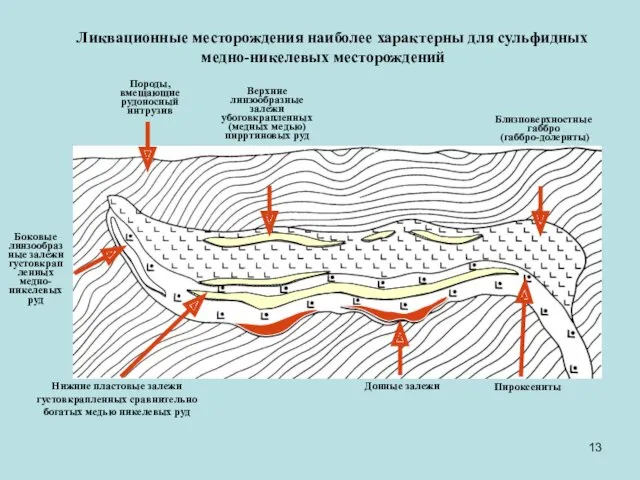 Ликвационные месторождения наиболее характерны для сульфидных медно-никелевых месторождений Верхние линзообразные