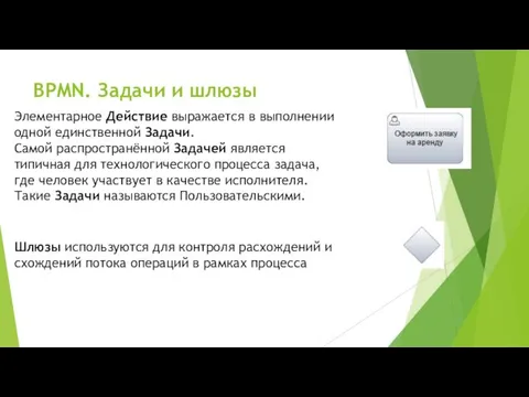 Элементарное Действие выражается в выполнении одной единственной Задачи. Самой распространённой