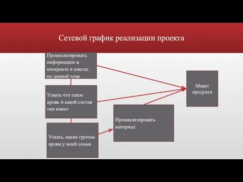 Сетевой график реализации проекта Проанализировать информацию в интернете и книгах