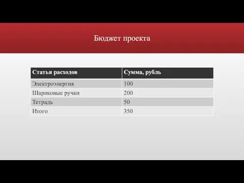 Бюджет проекта