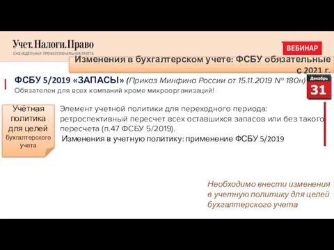 Изменения в бухгалтерском учете: ФСБУ обязательные с 2021 г. ФСБУ