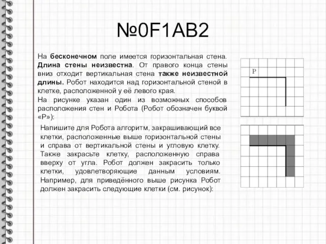 №0F1AB2 На бесконечном поле имеется горизонтальная стена. Длина стены неизвестна.