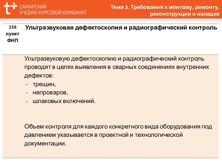 Тема 3. Требования к монтажу, ремонту, реконструкции и наладке