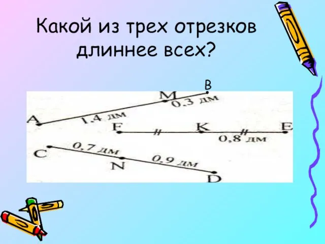 Какой из трех отрезков длиннее всех?