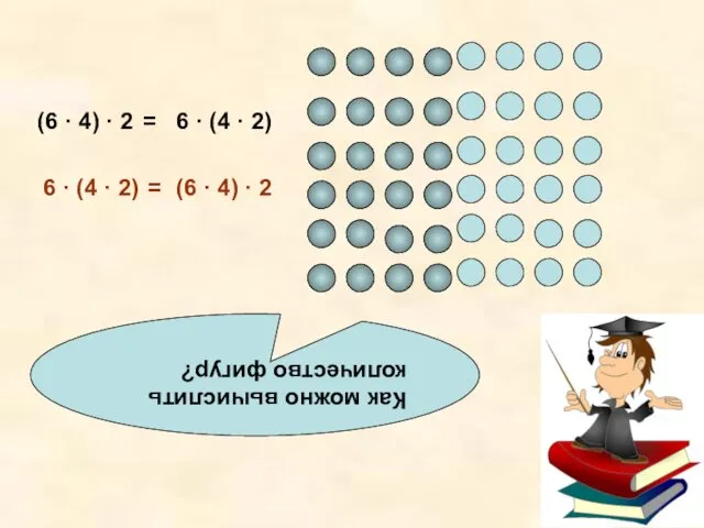Как можно вычислить количество фигур? (6 · 4) · 2