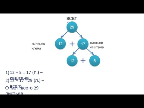 12 ? ? 12 5 ВСЕГО листьев каштана листьев клёна