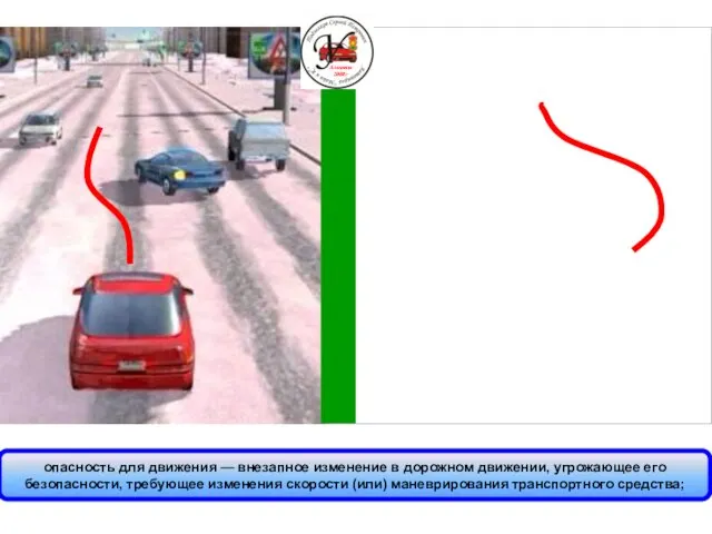 опасность для движения — внезапное изменение в дорожном движении, угрожающее