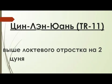 Цин-ЛЭн-Юань (ТR-11) выше локтевого отростка на 2 цуня