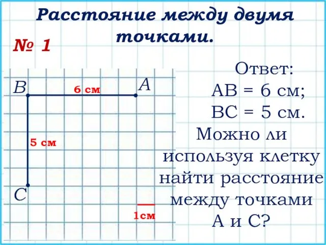 А В С Расстояние между двумя точками. • • •