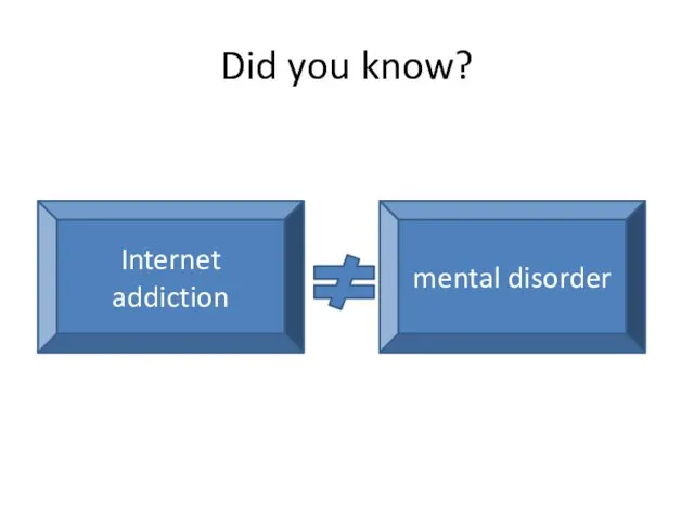 Did you know? Internet addiction mental disorder