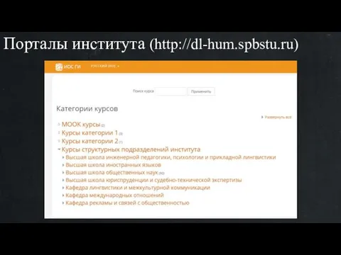 Порталы института (http://dl-hum.spbstu.ru)