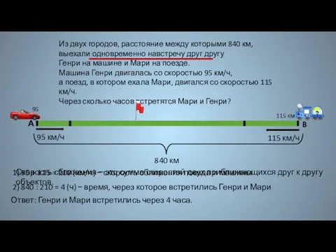 Из двух городов, расстояние между которыми 840 км, выехали одновременно