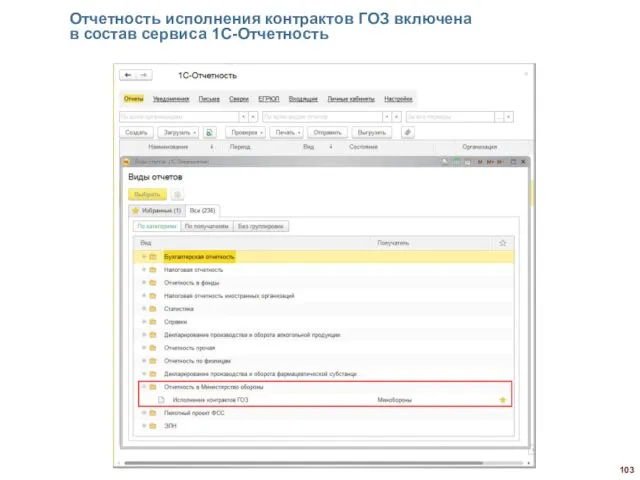 Отчетность исполнения контрактов ГОЗ включена в состав сервиса 1С-Отчетность