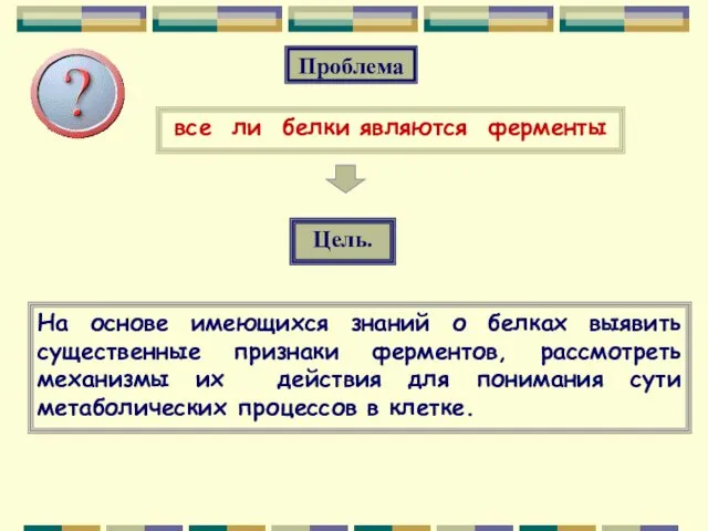 На основе имеющихся знаний о белках выявить существенные признаки ферментов,