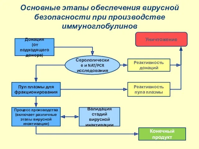 Основные этапы обеспечения вирусной безопасности при производстве иммуноглобулинов Реактивность донаций